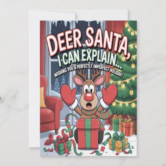 Deer Santa I Can Explain Christmas Karte (Vorderseite)