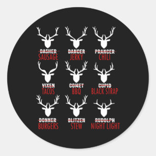 Deer Sausage Jerky Chili Tacos Grillen Runder Aufkleber