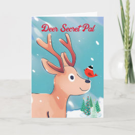 Deer Secret Pal Weihnachtsjause Hirsch im Schnee Karte