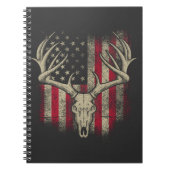 Deer Skull Hunter Amerikanische Flagge Hirschjagd Notizblock (Vorderseite)