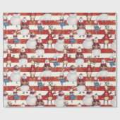 Deer Snowman Rabbit Bär Weihnachtsgeschenk Geschenkpapier (Flach)