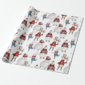 Deer Snowman Rabbit Bär Weihnachtsgeschenk Geschenkpapier (Ungerollt)