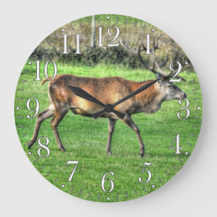 Deer Stag Burley Manor Anwesen, Hampshire, England Große Wanduhr