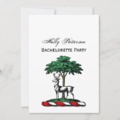 Deer Stag by Tree Heraldic Wappen Emblem Einladung (Vorderseite)