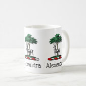 Deer Stag by Tree Heraldic Wappen Emblem Kaffeetasse (VorderseiteRechts)