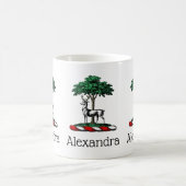 Deer Stag by Tree Heraldic Wappen Emblem Kaffeetasse (Mittel)