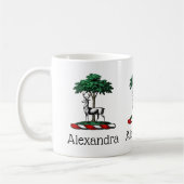 Deer Stag by Tree Heraldic Wappen Emblem Kaffeetasse (Links)