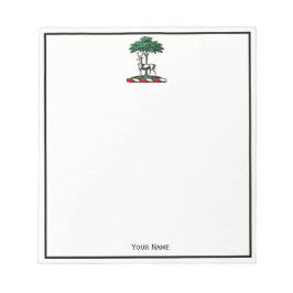 Deer Stag by Tree Heraldic Wappen Emblem Notizblock