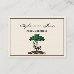 Deer Stag by Tree Heraldic Wappen Emblem Visitenkarte