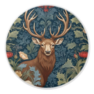Deer Stag William Morris Stil Rechts gegenüber Keramikknauf
