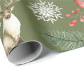 Deer Stag Woodland Weihnachten Geschenkpapier (Rolleneckpunkt)