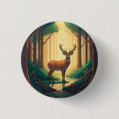 Deer standing by a stream in a forest button (Vorderseite)