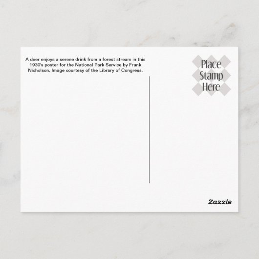 Deer & Stream Postkarte (Rückseite)