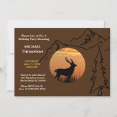 Deer Sunset Birthday Einladung (Vorderseite)