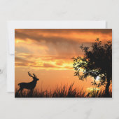 Deer Sunset Birthday Einladung (Rückseite)