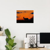 Deer Sunset Poster (Heimbüro)