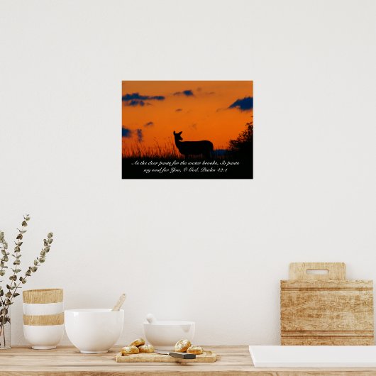 Deer Sunset Poster (Küche)