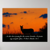 Deer Sunset Poster (Vorne)