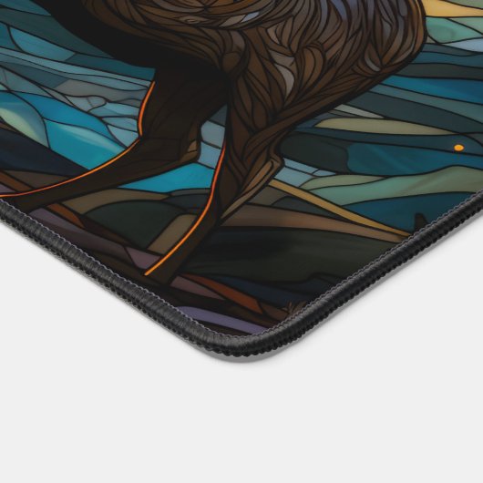 Deer Sunset Woodland Mountains Personalized Name Schreibtischunterlage (Ecke)