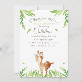 Deer Theme Baby Shower Invitation Einladung