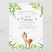 Deer Theme Baby Shower Invitation Einladung (Vorne/Hinten)