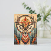 Deer Totem – Graceful Art Deco Spirit Postkarte (Stehend Vorderseite)