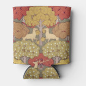 Deer &Tree Squirrel Bird Rowan Berries Art Nouveau Dosenkühler (Vorderseite)