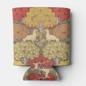 Deer &Tree Squirrel Bird Rowan Berries Art Nouveau Dosenkühler (Rückseite)