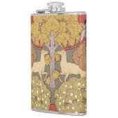 Deer &Tree Squirrel Bird Rowan Berries Art Nouveau Flachmann (Links)