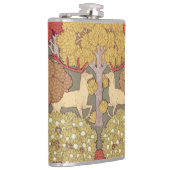 Deer &Tree Squirrel Bird Rowan Berries Art Nouveau Flachmann (Rechts)