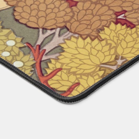 Deer &Tree Squirrel Bird Rowan Berries Art Nouveau Schreibtischunterlage (Ecke)