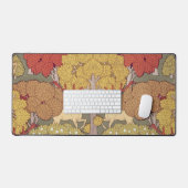 Deer &Tree Squirrel Bird Rowan Berries Art Nouveau Schreibtischunterlage (Tastatur & Maus)