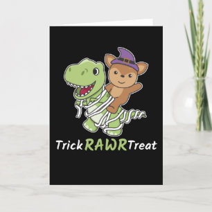 Deer Trick Rawr Leckerei T-rex Mummy Costume Feiertagskarte