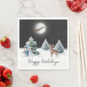 Deer und Santa Claus Sleigh Serviette (Beispiel)