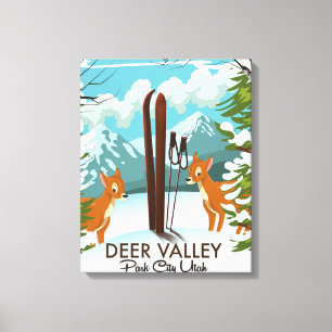 Deer Valley Park City Utah Skireiseplakat Leinwanddruck