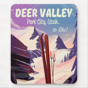 Deer Valley, Park City, Utah, Skireiseplakat Mousepad