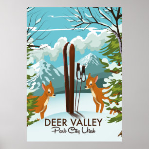 Deer Valley Park City Utah Skireiseplakat Poster