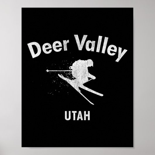 Deer Valley Skate Tee Utah Ski Poster (Vorne)