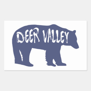 Deer Valley Utah Bear Rechteckiger Aufkleber