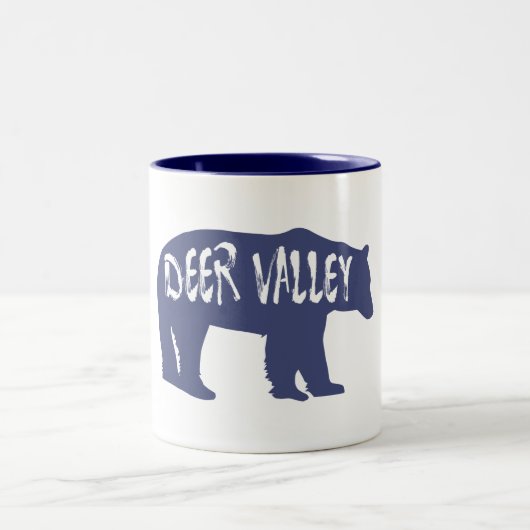 Deer Valley Utah Bear Zweifarbige Tasse (Mittel)