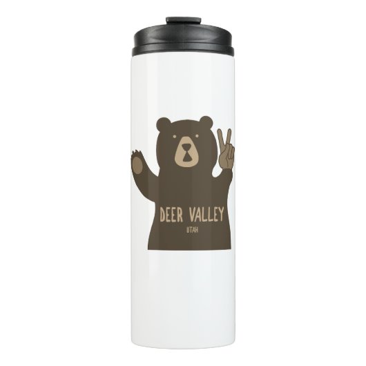 Deer Valley Utah Peace Bear Thermosbecher (Vorderseite)