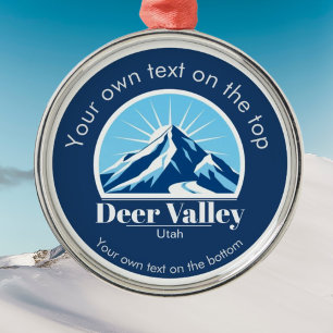 Deer Valley Utah Skigebiet Andenken  Ornament Aus Metall
