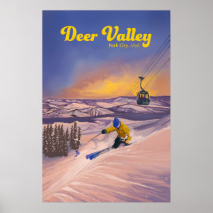Deer Valley Utah Skigebiet Reiseplakat Poster