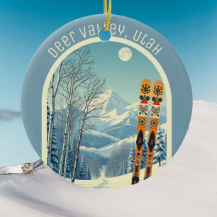 Deer Valley Utah Skigebiet Souvenir  Keramik Ornament