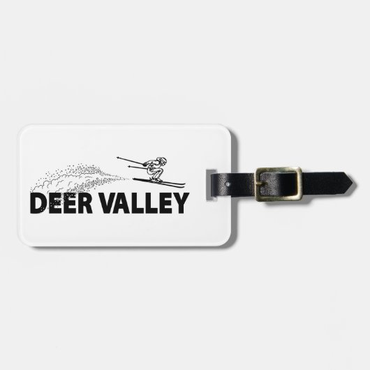 Deer Valley Utah Skispringer Gepäckanhänger (Vorderseite horizontal)