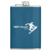Deer Valley Utah Snowboarder Flachmann (Vorderseite)