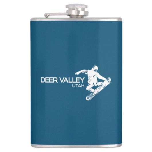 Deer Valley Utah Snowboarder Flachmann (Vorderseite)