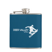 Deer Valley Utah Snowboarder Flachmann (Vorderseite)