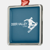 Deer Valley Utah Snowboarder Ornament Aus Metall (Links)