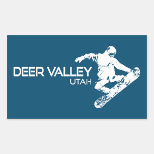 Deer Valley Utah Snowboarder Rechteckiger Aufkleber